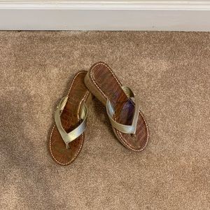 Sam Edelman gold wedges